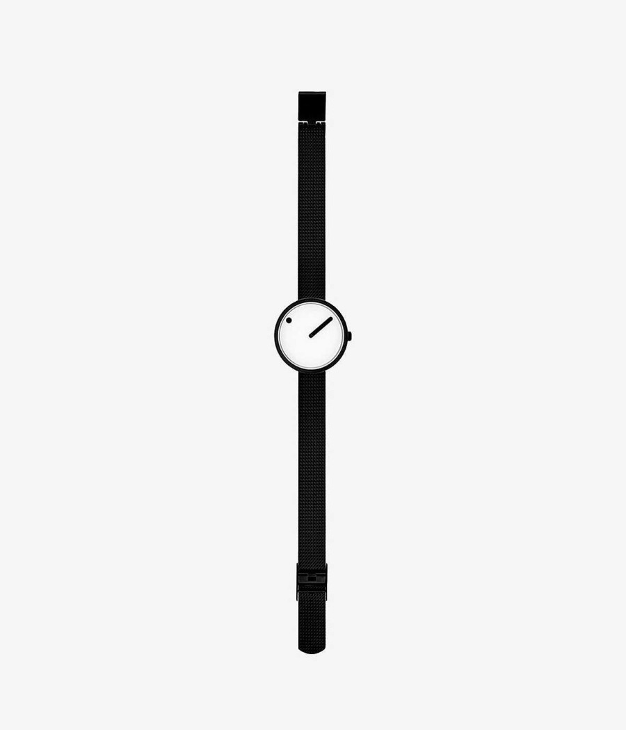 Relojes Escandinavos Pepe Alba Joyero | Esfera Blanca / Correa De Malla Negra 30 Mm